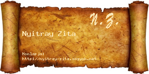 Nyitray Zita névjegykártya
